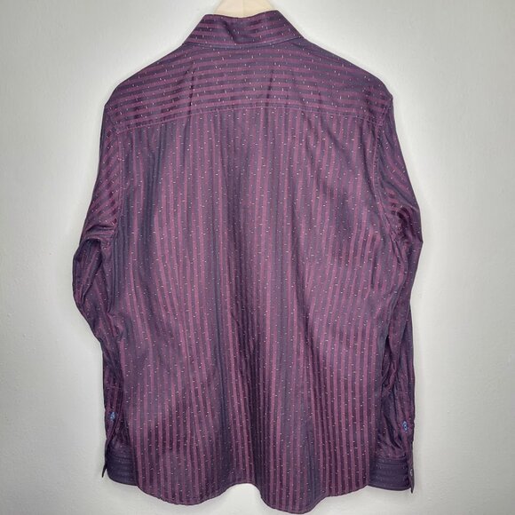 Robert Graham Modern Americana Maroon Rainbow Shirt, Size L - Picture 3 of 7